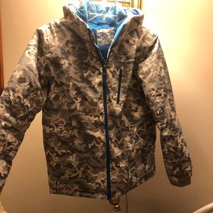 Boys  gray and white camo winter jacket
